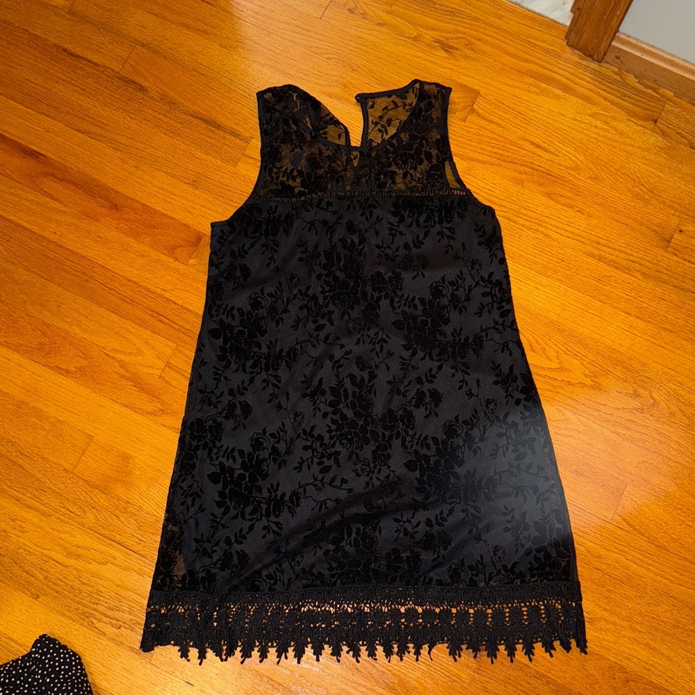 Speechless Black Floral Lace Dress